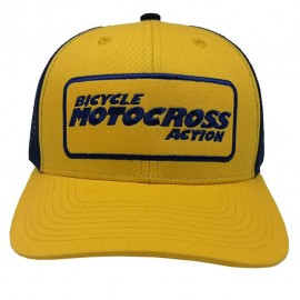 BMX ACTION Embroidered Trucker Hat YELLOW