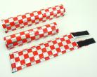 FLITE "Anodized" Checkerboard pad set CHROME / RED