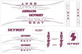 Skyway 1985 Street Beat frame and fork decal kit MAGENTA