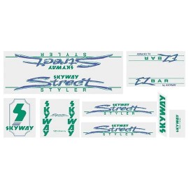 Skyway 1985 Street Styler frame and fork decal kit GREEN