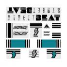 Skyway 1988 Street Beat frame and fork decal kit FOR AQUA (TEAL) FRAME