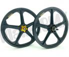 Skyway 20" GRAPHITE Tuff Wheels 9-Tooth Cassette Rear w/ Alloy Flange Front Wheel Set