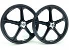 Skyway 60th Anniversary 20" BLACK Retro Tuff Wheels with SILVER Alloy Flange Hubs
