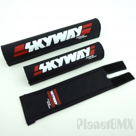 Skyway Frameset 3-Piece Pad Set BLACK w/ WHITE & RED Graphics (Skyway Designs)
