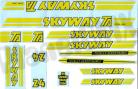 Skyway 50th Anniversary T/A frame, fork, & bar decal kit YELLOW