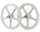 Skyway 16" WHITE freewheel TUFF 16 wheel set