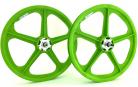 GREEN Skyway 20" Retro Tuff Wheels with SILVER alloy flanges (Anniversary Edition)