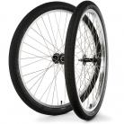 29"x1.75" S&M / FIT Sealed Bearing Alloy Wheelset w/ Tires BLACK Hubs / SILVER Rims