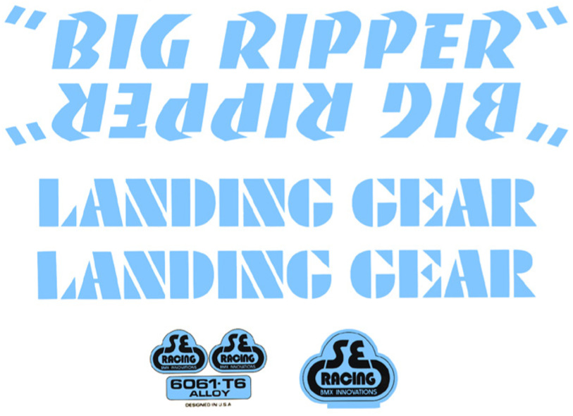 SE Racing Big Ripper frame & fork decal kit BABY BLUE BMX BIKE LIFE 