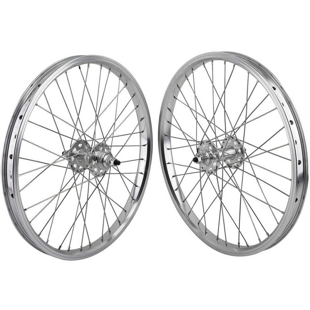 Pair of Wheels 20 x 1,75 Aluminum 1 speed with Hub Bearings